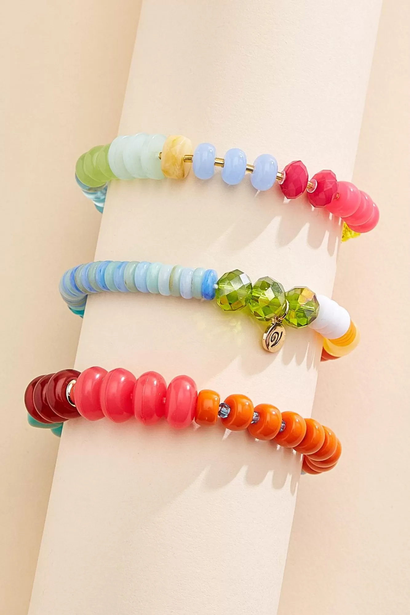 Women Versona Colorful Beaded Stretch Bracelet Set