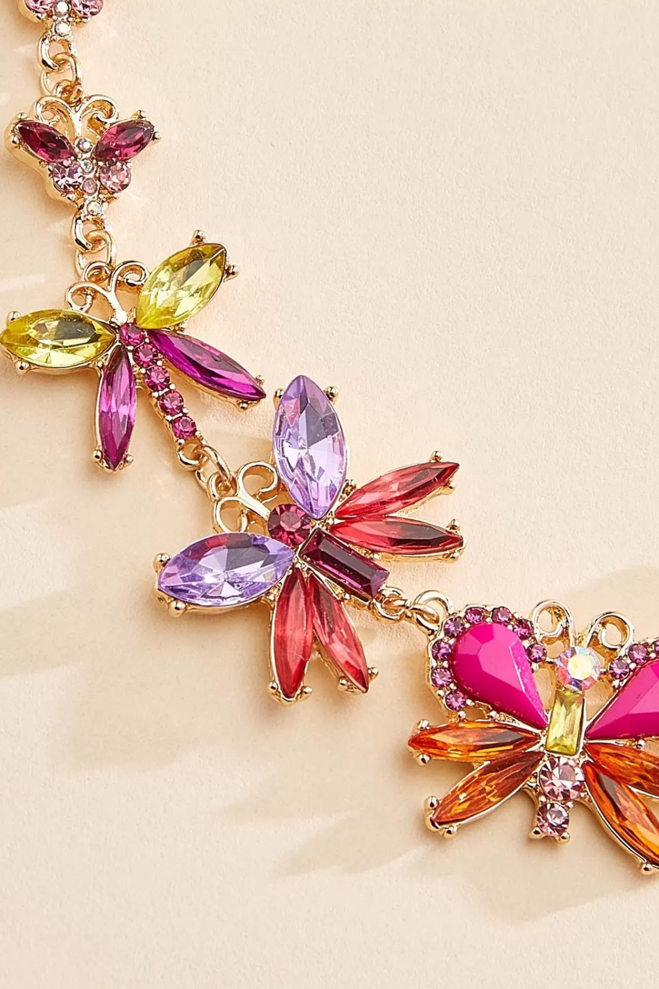 Women Versona Colorful Butterfly Short Necklace