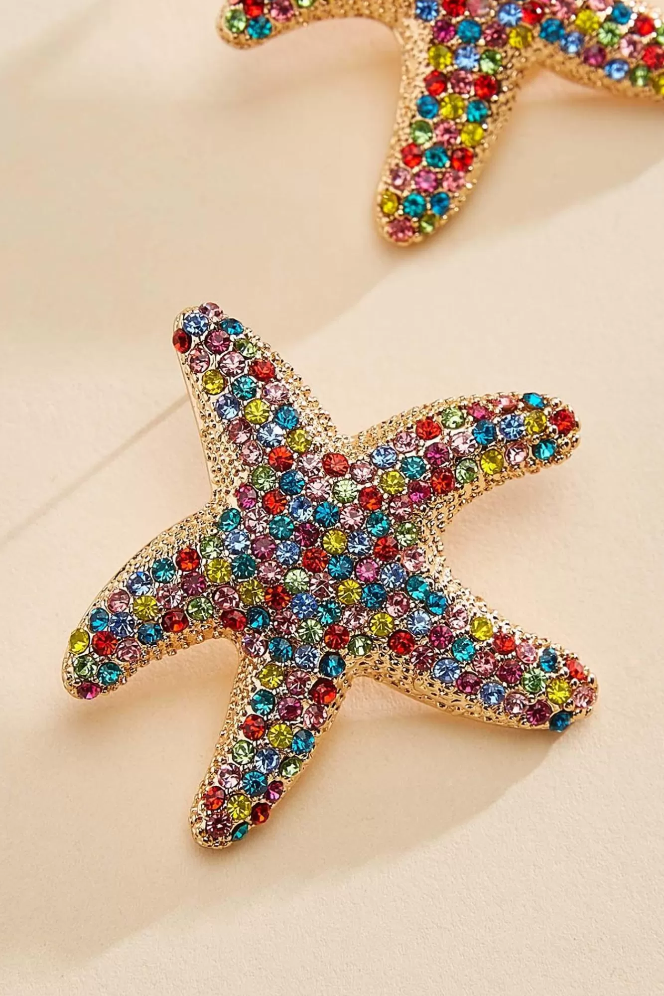 Women Versona Colorful Stone Starfish Stud Earrings