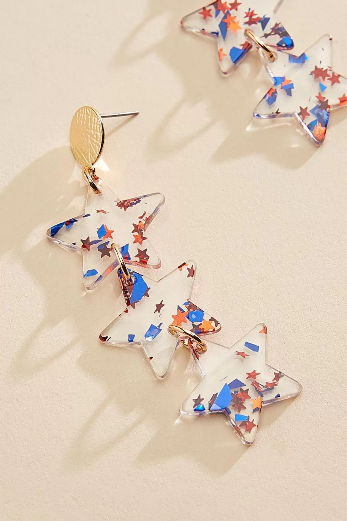 Women Versona Linear Americana Star Earrings