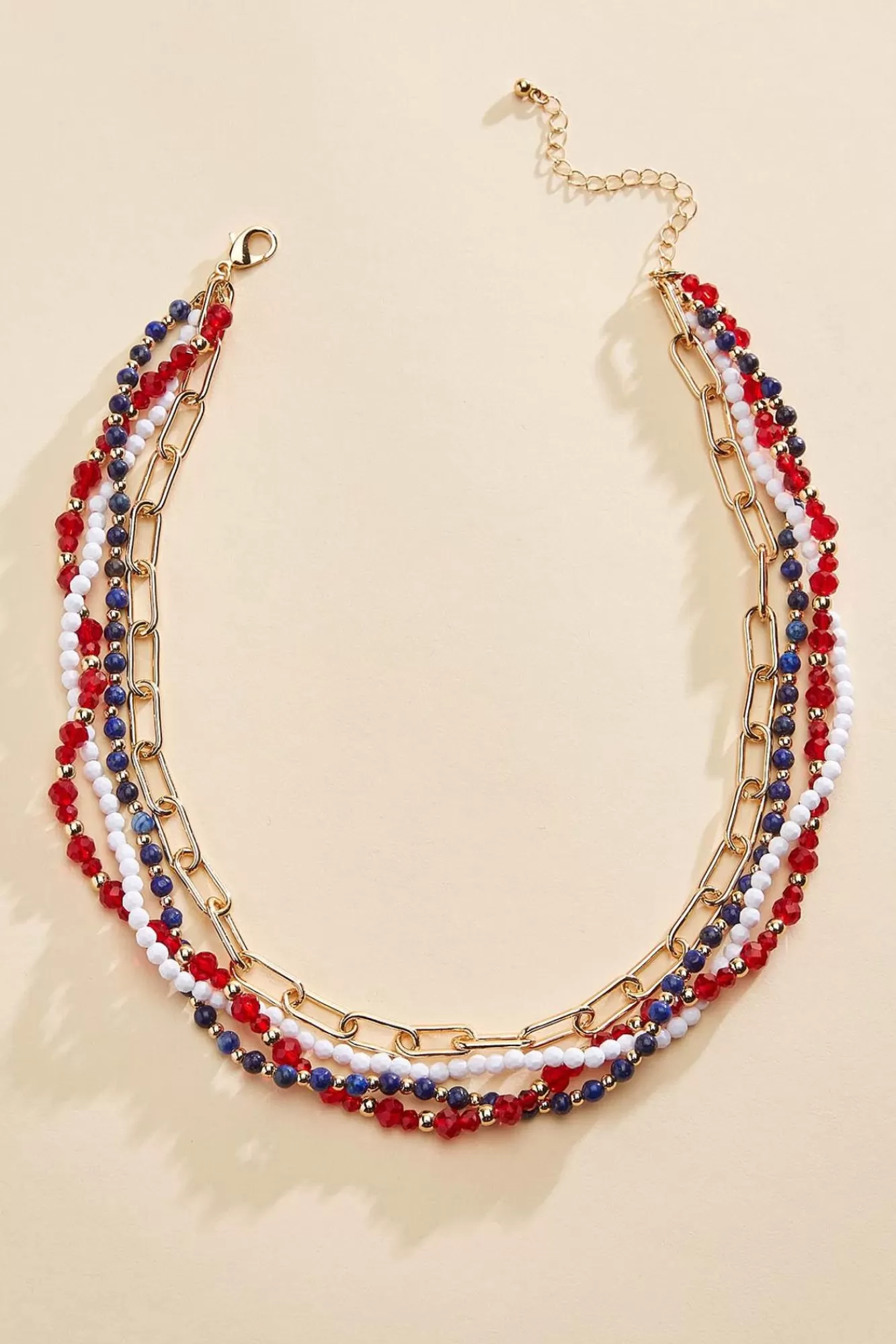 Women Versona Twisty Layered Americana Beaded Necklace